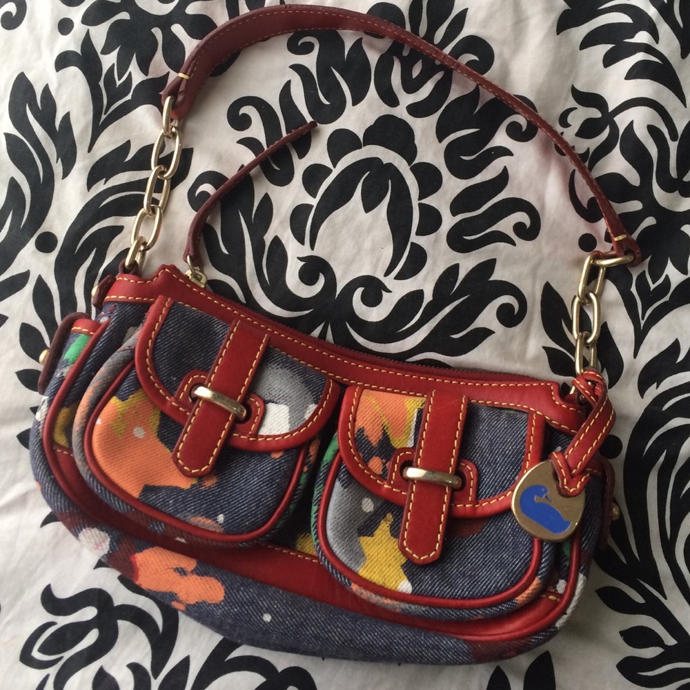 DOONEY & BOURKE Denim Splash Small Banana Baguette